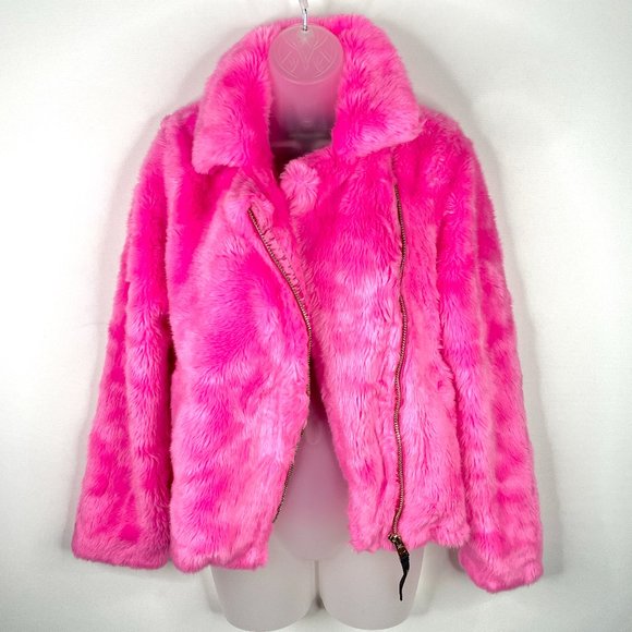 Juicy Couture Black Label Hot Pink Faux Fur Jacket - Picture 2 of 15